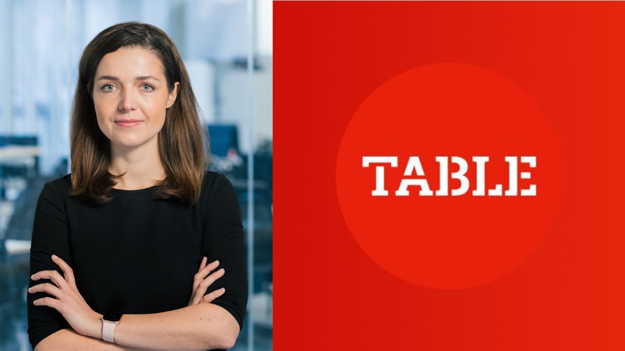 Portraitfoto von Magdalena; rechts das Logo des Mediums Table.